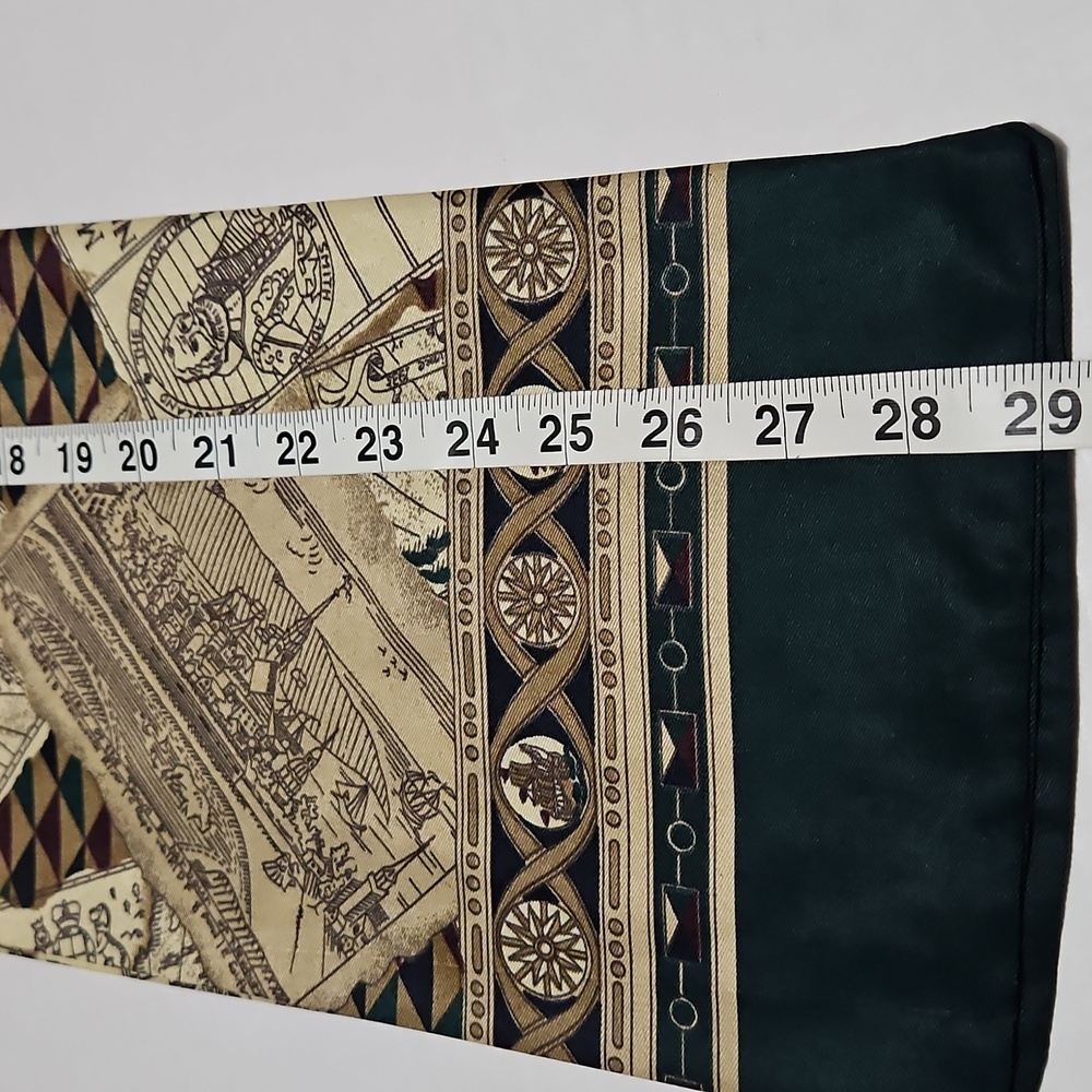 Mackintosh New England Vintage Map Print Scarf - Cream Green and Brown 7.5x60 - Picture 6 of 8